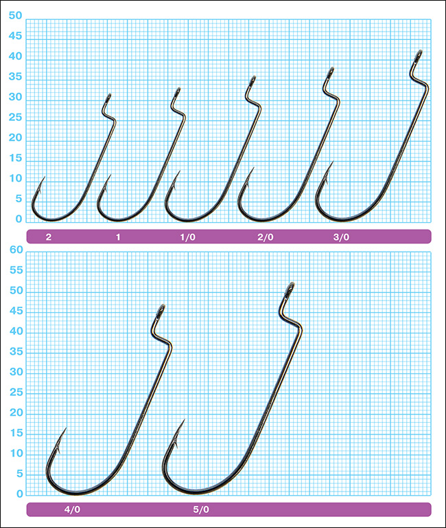 Размеры крючков Owner 5100 Straight Shank