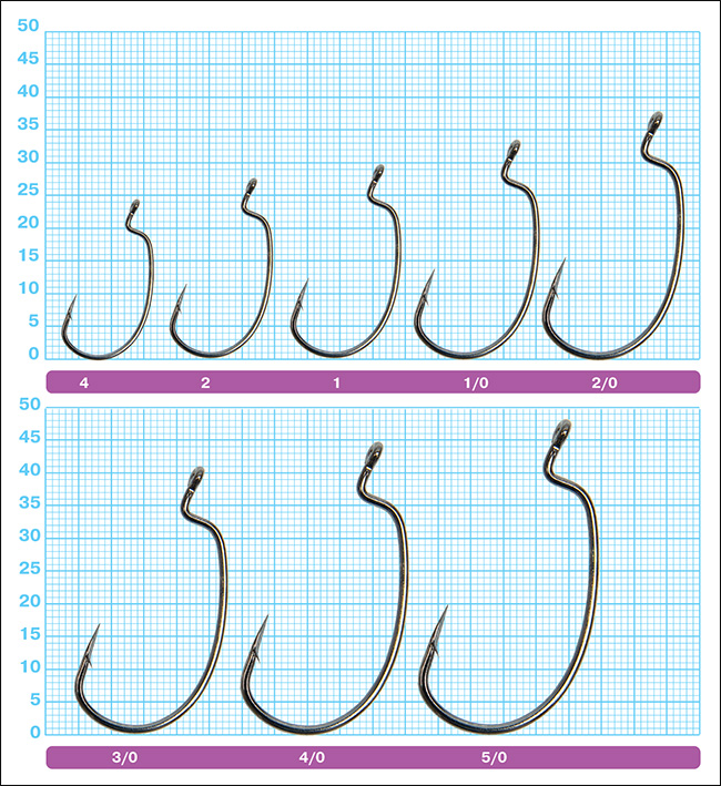 Размеры крючков Owner 5137 Rig'n Hook