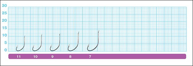 Размеры крючков Owner 50240 Shiro Kitsune