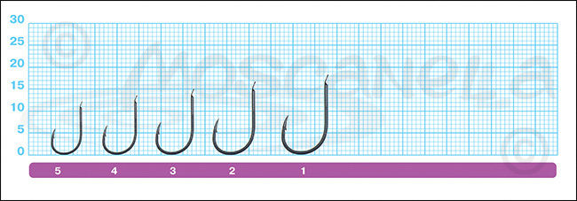 Размеры крючков Owner 51010 Ikada Chinu