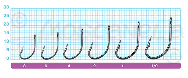 Размеры крючков Owner 53261 (С-1) Carp Flyliner