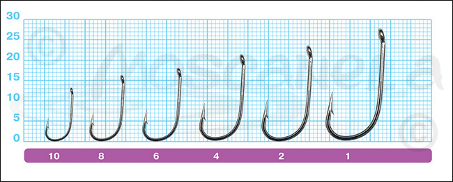 Размеры крючков Owner 53267 (С-7) Carp Down