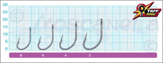 Размеры крючков Owner 53272 CT-1 Carp Taff