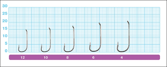 Размеры крючков Owner 56508 Tenkara Long-D